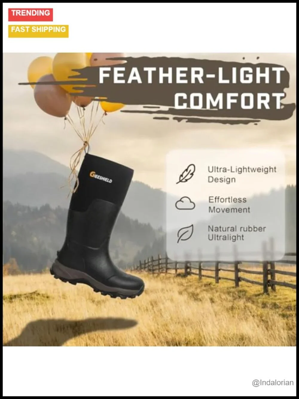 Ultra-Light Waterproof 6mm Neoprene Insulated Rain Boots with Anti-Slip Sole